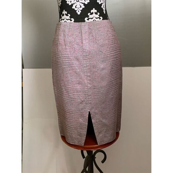 Dana Buchman Women's Metallic Pencil Skirt Size 4 Knee Length Formal - Picture 5 of 8